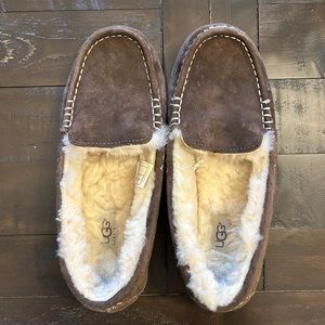 UGG Australia Ansley Brown Chocolate Suede Moccasin slipper shoes - size 7